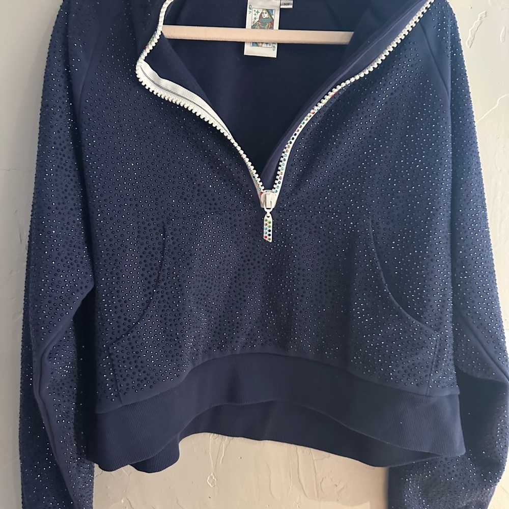 Queen of Sparkles Navy 1/4 Zip Pullover